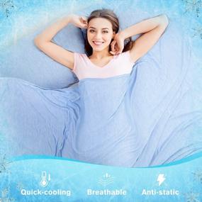 img 1 attached to Cooling Throw Blanket Double Sided Cooling Fabric Hot Sleepers 59" X 76" SOLEDI