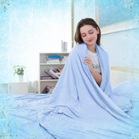 img 4 attached to Cooling Throw Blanket Double Sided Cooling Fabric Hot Sleepers 59" X 76" SOLEDI