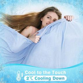 img 3 attached to Cooling Throw Blanket Double Sided Cooling Fabric Hot Sleepers 59" X 76" SOLEDI