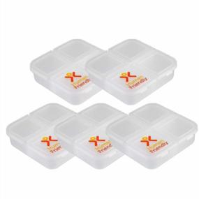 img 4 attached to 5 Pack Pill Box Organizer Case: Portable Travel Container With Moisture-Proof Compartments For Vitamin, Fish Oil & Supplements By HumanFriendly - Medication Reminder