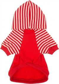 img 2 attached to Cute And Cozy: Red Striped Dog Hoodie With Hat By CuteBone DH01S