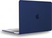 macbook pro 16 inch with touch bar & usb-c case cover - navy blue smooth matte hard shell compatible for 2019 2020 release model a2141 logo