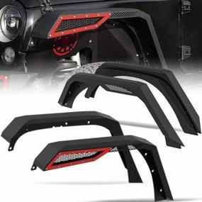 img 4 attached to Upgrade Your Jeep'S Style & Protection With OEdRo Front & Rear Fender Flares - 2007-2018 JK & JKU Compatible