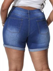 img 2 attached to Stay Cool And Stylish This Summer With Uoohal'S Plus Size High Waisted Denim Shorts!