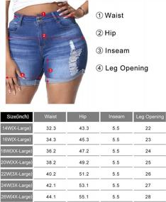 img 1 attached to Stay Cool And Stylish This Summer With Uoohal'S Plus Size High Waisted Denim Shorts!