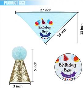 img 1 attached to Girl Dog Birthday Bandana Hat & Banner Outfit Costume Party Supplies For Puppy - 4 Pcs Set (Blue)