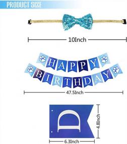 img 2 attached to Girl Dog Birthday Bandana Hat & Banner Outfit Costume Party Supplies For Puppy - 4 Pcs Set (Blue)