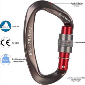 img 3 attached to Heavy Duty XINDA Screwgate Locking Carabiner Clip For Rock Climbing, Mountaineering, Hammock & Camping Outdoor Equipment