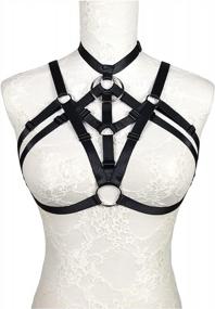 img 3 attached to Edgy And Intricate: JELINDA'S Hollow Out Harness Bra - Perfect For Gothic And Punk Fashionistas!