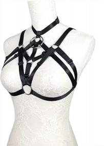 img 2 attached to Edgy And Intricate: JELINDA'S Hollow Out Harness Bra - Perfect For Gothic And Punk Fashionistas!