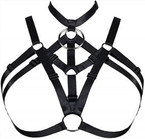 img 4 attached to Edgy And Intricate: JELINDA'S Hollow Out Harness Bra - Perfect For Gothic And Punk Fashionistas!