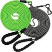 15 ft dog leash 2 pack - 1/3" heavy duty rope with swivel lockable hook & padded handle for small, medium, large dogs | walking, hunting, camping, yard. logo