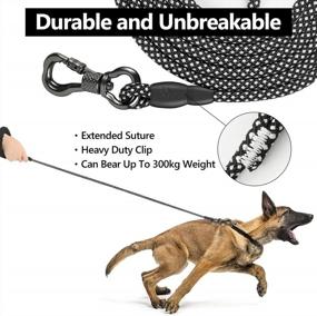 img 1 attached to 15 FT Dog Leash 2 Pack - 1/3" Heavy Duty Rope With Swivel Lockable Hook & Padded Handle For Small, Medium, Large Dogs | Walking, Hunting, Camping, Yard.