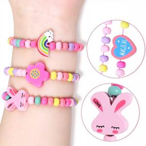 img 2 attached to Colorful And Adorable Toddler Bracelets: Lorfancy'S 12-Piece Beaded Collection For Princess Parties And Friendship Jewelry