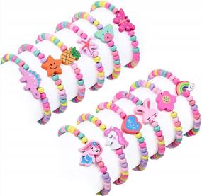 img 4 attached to Colorful And Adorable Toddler Bracelets: Lorfancy'S 12-Piece Beaded Collection For Princess Parties And Friendship Jewelry