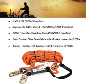 img 3 attached to Secure Your Safety With WELKFORDER'S 50FT Vertical Lifeline Assembly For Fall Protection