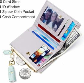 img 3 attached to Small Wallets For Women: GEEAD Bifold Slim Coin Purse With Zipper ID Card Holder