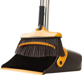 img 4 attached to 🧹 Kitchen Broom and Dustpan Set with Extended Handle - Stand Up Dust Pan Magic Combo for Home - Lobby Broom with Rotating Head and Standing Dustpan for Effortless Floor Cleaning