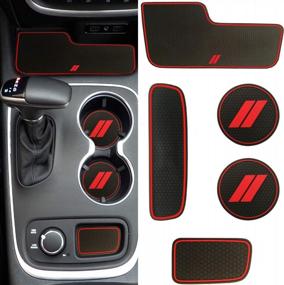 img 4 attached to 5-Piece Custom Fit Non-Slip Mat Set For 2014+ Dodge Durango Cup Holder, Center Console, And Storage Bins - Perfect Interior Accessories For Durango Models 2015-2020