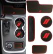 5-piece custom fit non-slip mat set for 2014+ dodge durango cup holder, center console, and storage bins - perfect interior accessories for durango models 2015-2020 logo