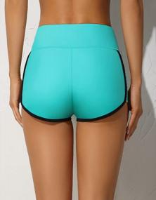 img 2 attached to Women'S High Waisted Swim Shorts With Wide Waistband And Shirred Side Detail