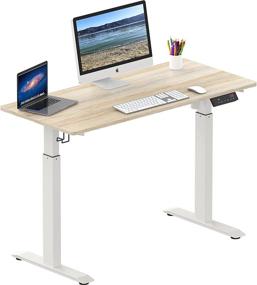 img 4 attached to 🖥️ SHW Memory Preset Electric Height Adjustable Standing Desk, 48 x 24 Inches, Maple - Ergonomic Workstation for Improved Productivity and Comfort