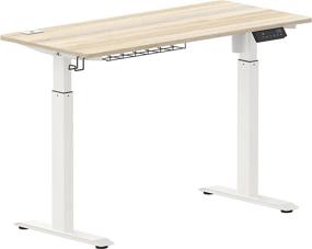 img 1 attached to 🖥️ SHW Memory Preset Electric Height Adjustable Standing Desk, 48 x 24 Inches, Maple - Ergonomic Workstation for Improved Productivity and Comfort