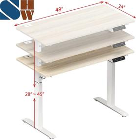 img 2 attached to 🖥️ SHW Memory Preset Electric Height Adjustable Standing Desk, 48 x 24 Inches, Maple - Ergonomic Workstation for Improved Productivity and Comfort