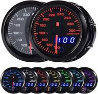 🌡️ hotsystem 7 color water coolant temperature gauge kit 100-300°f pointer & led digital readouts 2-1/16" 52mm black dial car truck (fahrenheit) – enhanced seo логотип