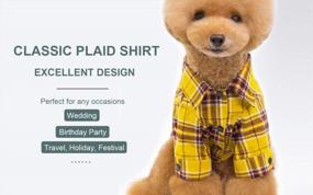 img 3 attached to Cotton Striped Plaid Dog Shirt For Cozy And Breathable Christmas Costumes - Yellow, Size L