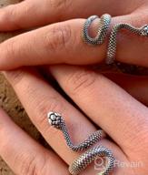 img 1 attached to Add A Touch Of Gothic Elegance With Sovesi'S Adjustable Gold And Silver Snake Ring For Men And Women review by Bryan Ramirez