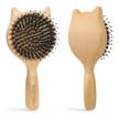 natural boar bristle hair brush for women, men, and kids - bestool small travel wood hairbrush for detangling, defrizzing, and distributing oil logo