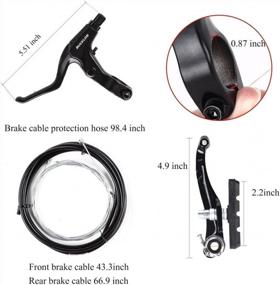 img 3 attached to BUCKLOS Durable V-Brake Set For Most Bikes With MTB Road Bicycle Universal Brakes, Line Cable Housing, And Brake Levers (Front And Rear) - Ideal For City Bikes (Black)