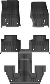 img 4 attached to Premium 3W Floor Mats: Custom Fit for Jeep Grand Cherokee L 2021-2022 6 Seat TPE All Weather Car Mats, Black (6 Passenger Only)