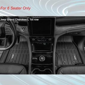 img 2 attached to Premium 3W Floor Mats: Custom Fit for Jeep Grand Cherokee L 2021-2022 6 Seat TPE All Weather Car Mats, Black (6 Passenger Only)