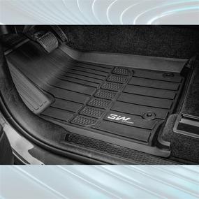 img 1 attached to Premium 3W Floor Mats: Custom Fit for Jeep Grand Cherokee L 2021-2022 6 Seat TPE All Weather Car Mats, Black (6 Passenger Only)