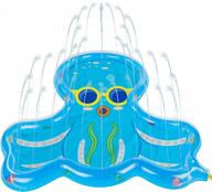 68'' octopus sprinkler play mat for girls/kids: fun summer outside activities with baturu splash fountain! логотип