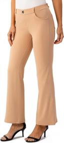 img 4 attached to Women'S Bootcut Yoga Dress Pants - Stretch Work Slacks Pull-On Trousers With Pockets