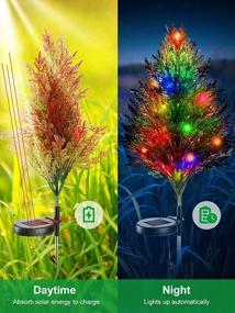 img 2 attached to 2022 Upgraded Outdoor Solar Tree Lights - Waterproof IP67, Auto On/Off Pathway Stakes Pine Xmas Decor 2 Pack