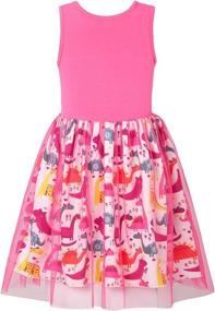 img 3 attached to Dinosaur Sleeveless Sundress for Twirling Girls: Playwear that Combines Style and Fun with Dresses