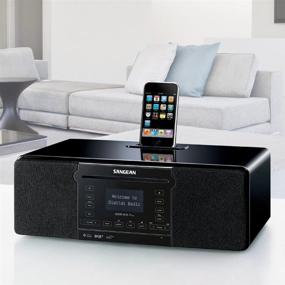 img 1 attached to 📻 Sangean DDR-63 All-in-One Table Top with WiFi Internet, FM-RDS/Aux In/ CD/USB/iPod Cradle in Acoustically Designed Wooden Cabinet INCLUDING FREE BLUETOOTH MUSIC RECEIVER in Black