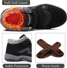img 3 attached to Winter Snow Boots With Fur Lining For Men And Women - Non-Slip Ankle Booties For Warmth And Lightweight Outdoor Hiking Shoes By Visionreast