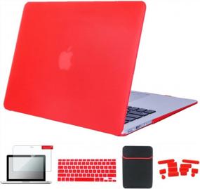 img 3 attached to Se7Enline MacBook Air 11 Inch Case A1465/A1370 - Hard Shell Case With Sleeve Bag, Keyboard Cover, Screen Protector, And Dust Plug - Red - Compatible With 2010-2016 MacBook Air Laptops