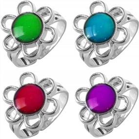 img 3 attached to Express Your Feelings With FOECBIR'S Adjustable Mood Ring Color Rings Decorations