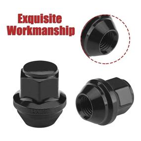 img 2 attached to 🔧 Set of 20 Black 12x1.5 Lug Nuts, 1.25 inch 3/4 (19mm) Hex OEM Factory Style Large Acorn Seat Lug Nuts Compatible with 2001-2019 Escape, 2012-2018 Focus, 2006-2019 Fusion Factory Wheels