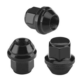 img 1 attached to 🔧 Set of 20 Black 12x1.5 Lug Nuts, 1.25 inch 3/4 (19mm) Hex OEM Factory Style Large Acorn Seat Lug Nuts Compatible with 2001-2019 Escape, 2012-2018 Focus, 2006-2019 Fusion Factory Wheels