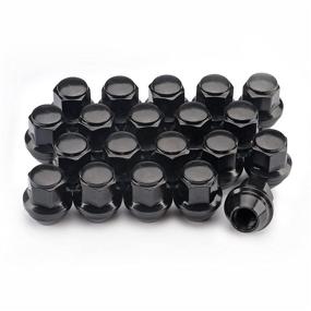 img 4 attached to 🔧 Set of 20 Black 12x1.5 Lug Nuts, 1.25 inch 3/4 (19mm) Hex OEM Factory Style Large Acorn Seat Lug Nuts Compatible with 2001-2019 Escape, 2012-2018 Focus, 2006-2019 Fusion Factory Wheels