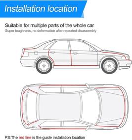 img 1 attached to 🚗 Universal Car Door Protector Edge Guards: U Shape Rubber Seal for Ultimate Car Door Protection - No Glue Needed! Suitable for Most Cars, Sedans, and SUVs - White/10FT