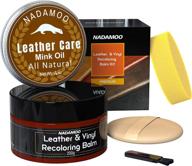 🛋️ revive & restore your leather with nadamoo leather recoloring balm & mink oil conditioner - tan (red tone) logo