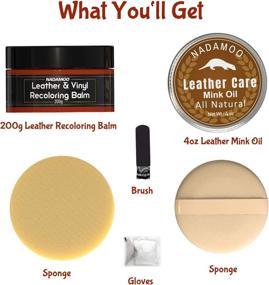 img 3 attached to 🛋️ Оживите и восстановите вашу кожу с помощью средства для перекраски кожи и моющего масла NADAMOO - Тан (красный оттенок)